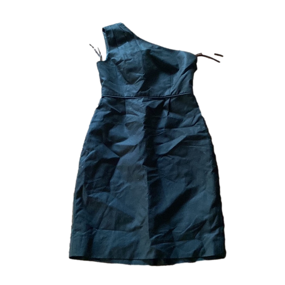J. Crew Black One Shoulder Cocktail Dress Party SIZE 2 Cotton Special Occasions